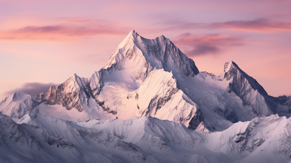 Ethereal Glow at Dusk on the Majestic Peaks