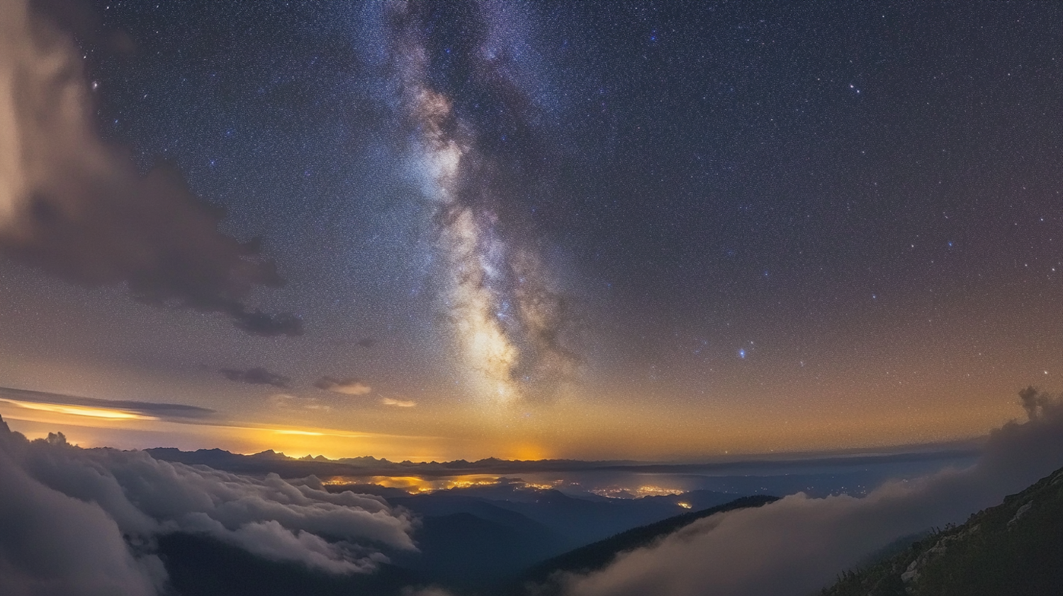 Milky Way Over Mountains