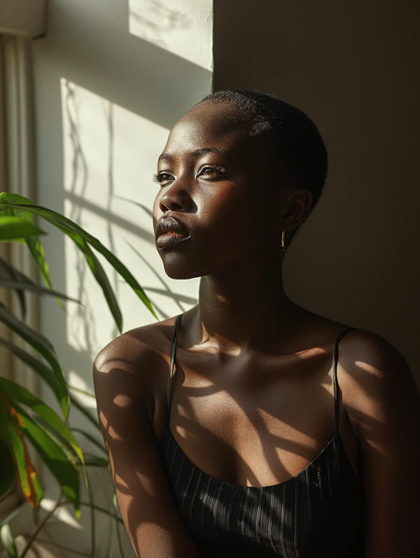Contemplative Serenity in Sunlight