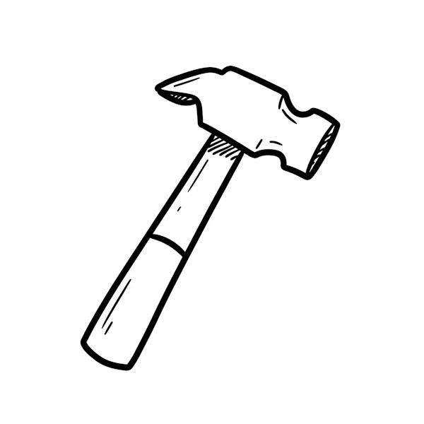 Line Drawing of Hammer