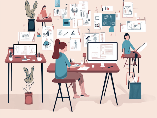 Artistic Workspace Illustration