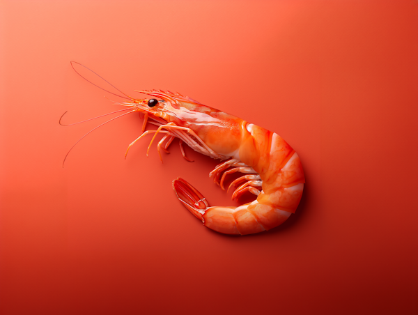 Vivid Shrimp on Orange