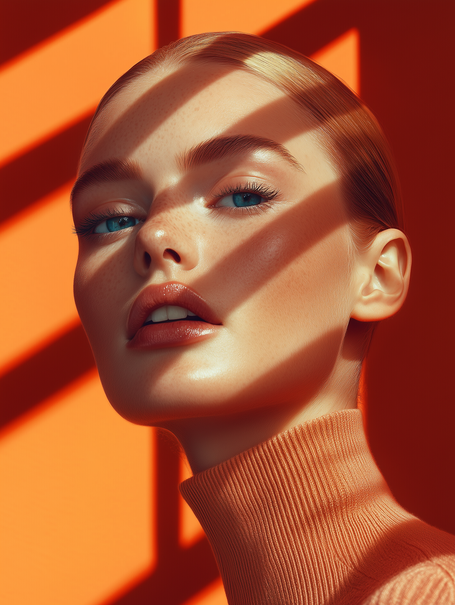 Portrait with Vibrant Orange