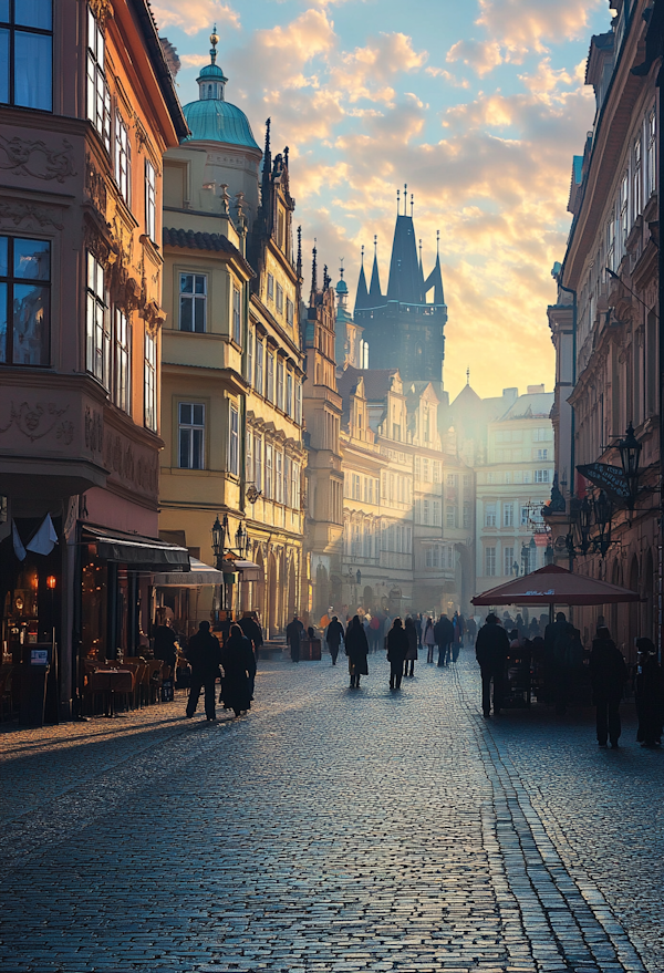 Sunrise on Cobblestone Street