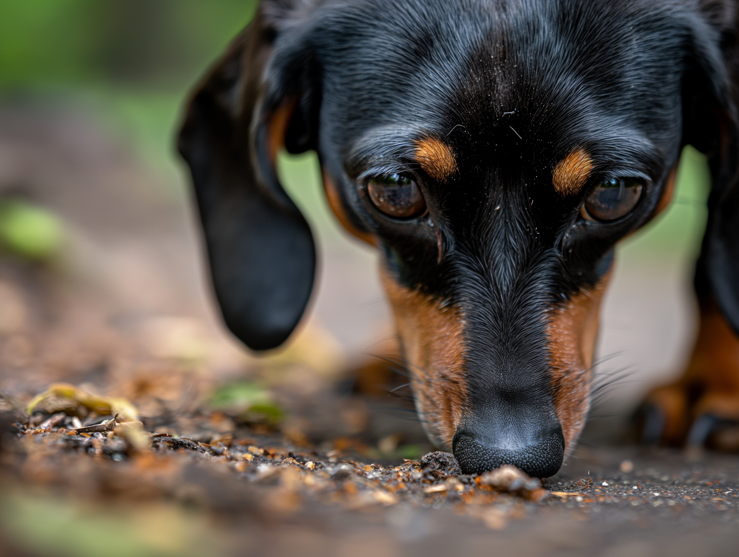 Focused Black and Tan Dachshund