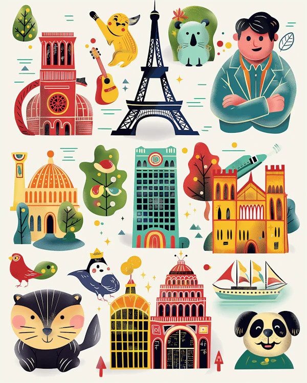 Vibrant Global Exploration Illustration