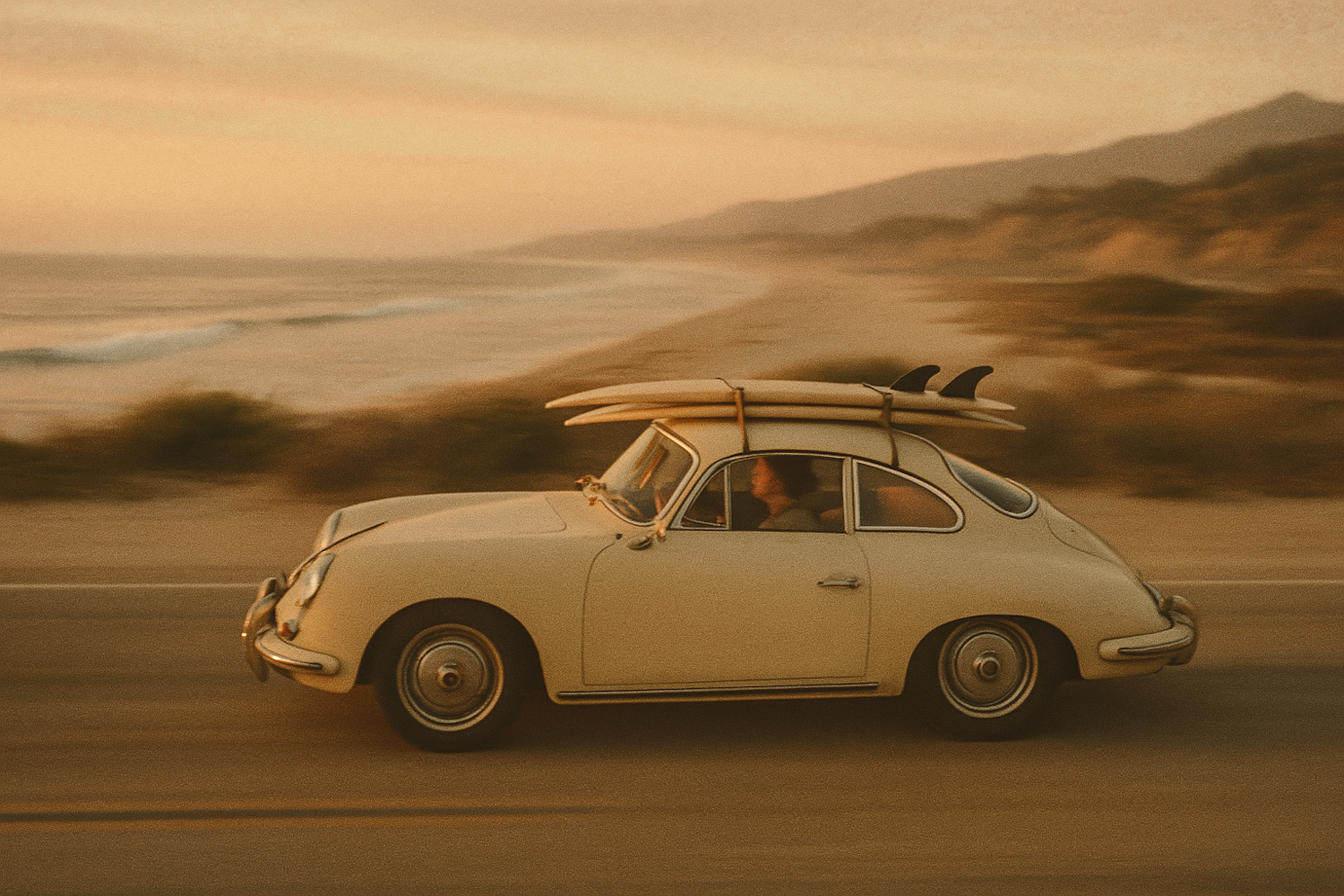 Vintage Car at Sunset