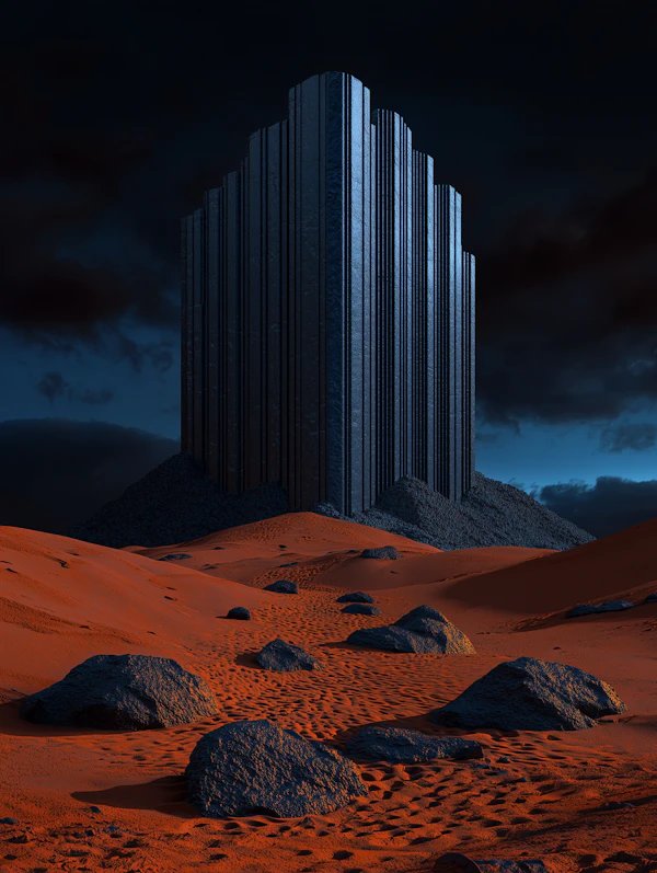 Surreal Desert Monolith