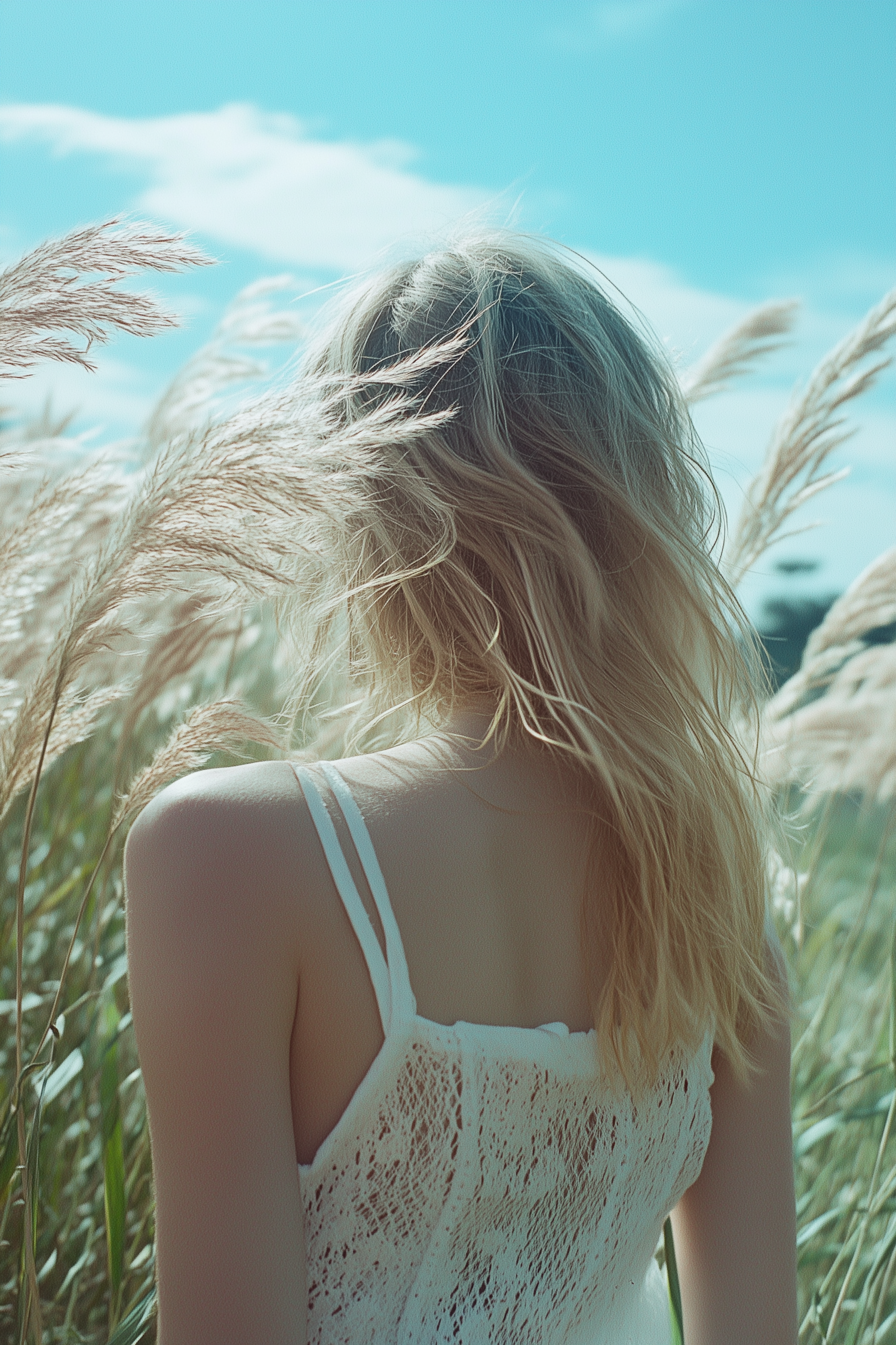 Person in Grassy Field