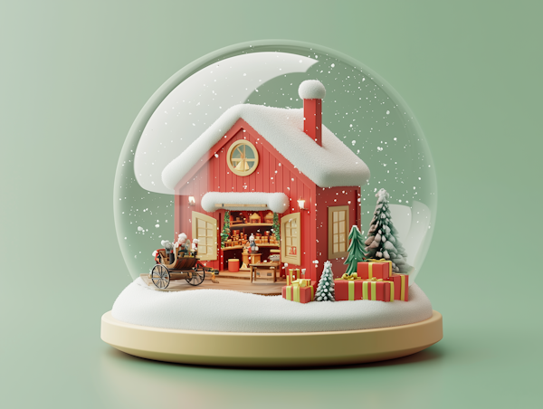 Festive Snow Globe Scene