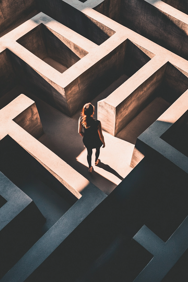 Woman in Concrete Maze