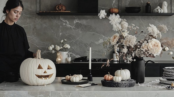 Elegant Halloween-Themed Kitchen Scene
