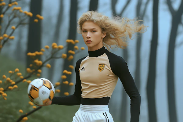 Soccer in Misty Forest