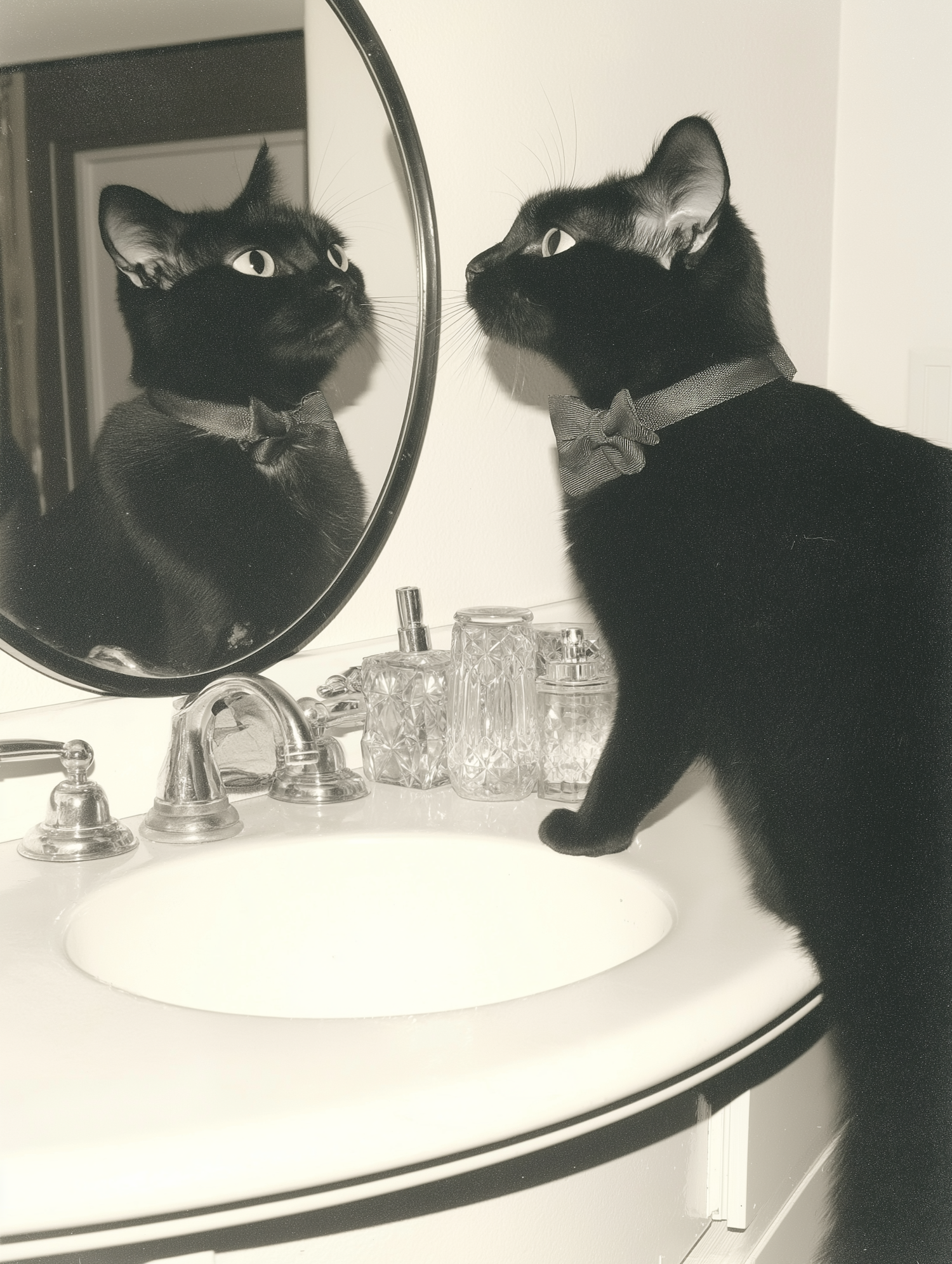 Curious Cat in the Mirror