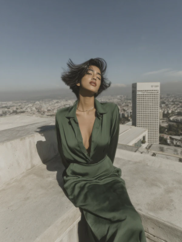 Woman in Green Dress