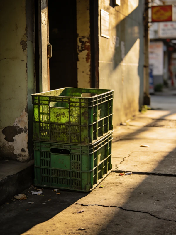 Sunlit Green Crate