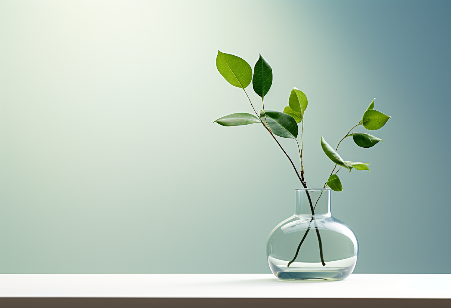 Tranquil Greenery in Glass Vase