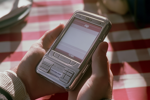 Flip-Style Mobile Phone in Hand