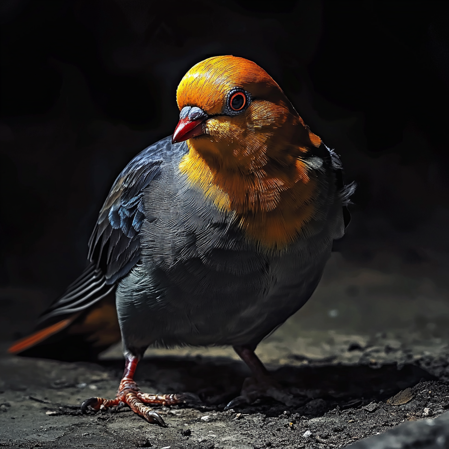 Vibrant Bird with Orange Plumage