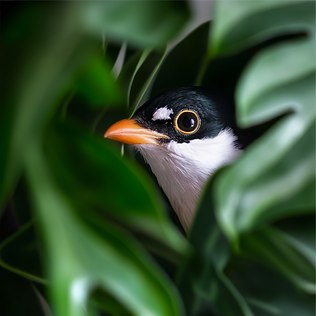 Bird Among Lush Green Leaves