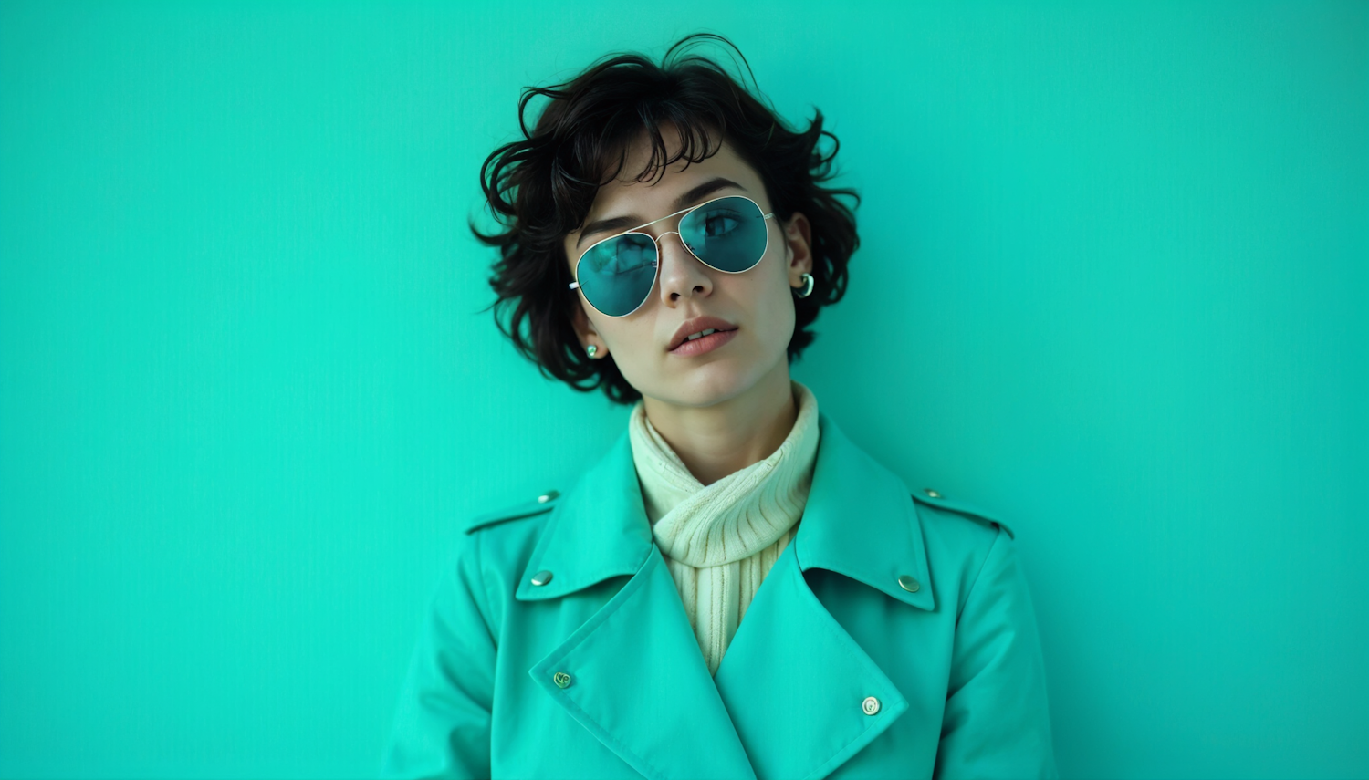 Stylish Portrait with Teal Theme