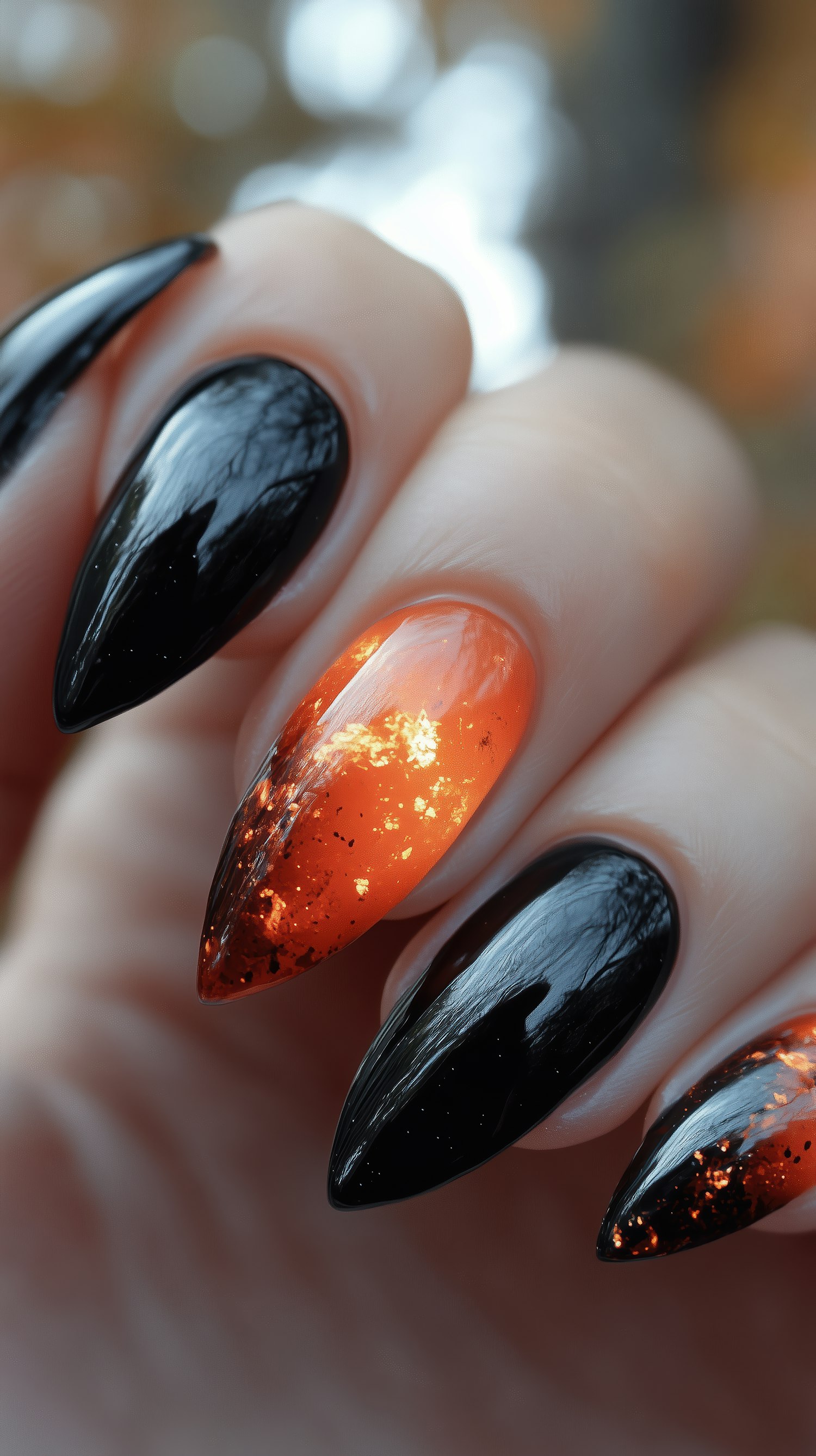 Fiery Manicure Close-Up