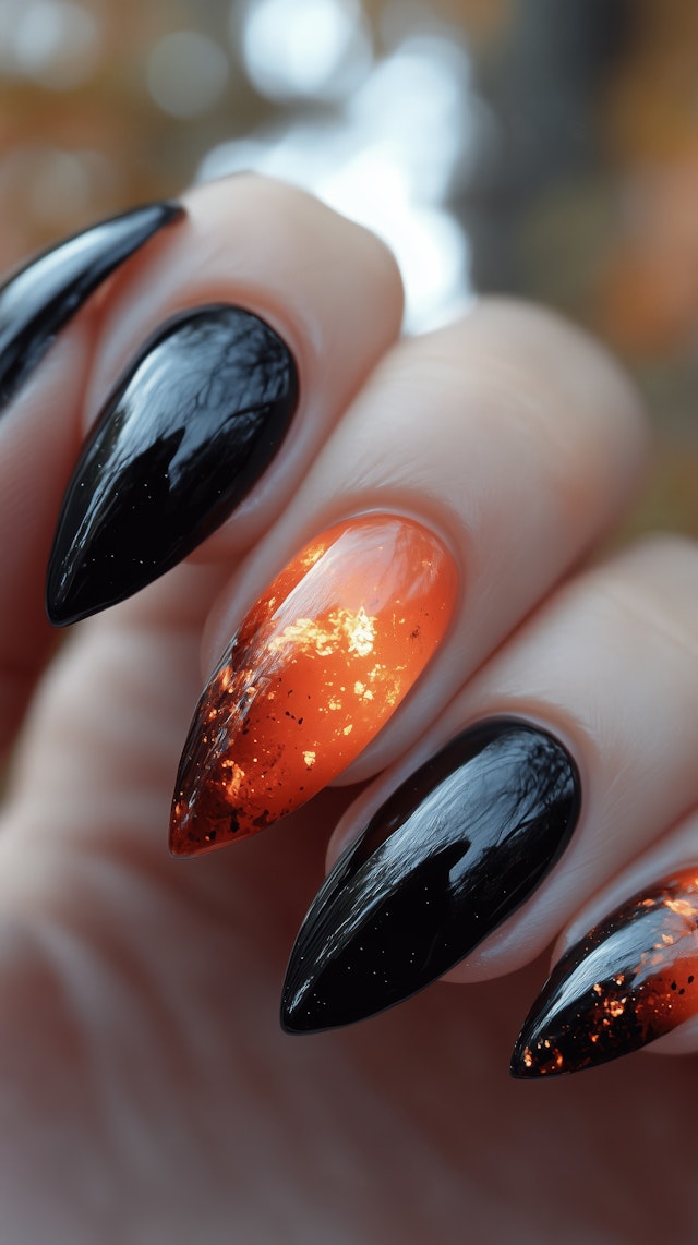 Fiery Manicure Close-Up