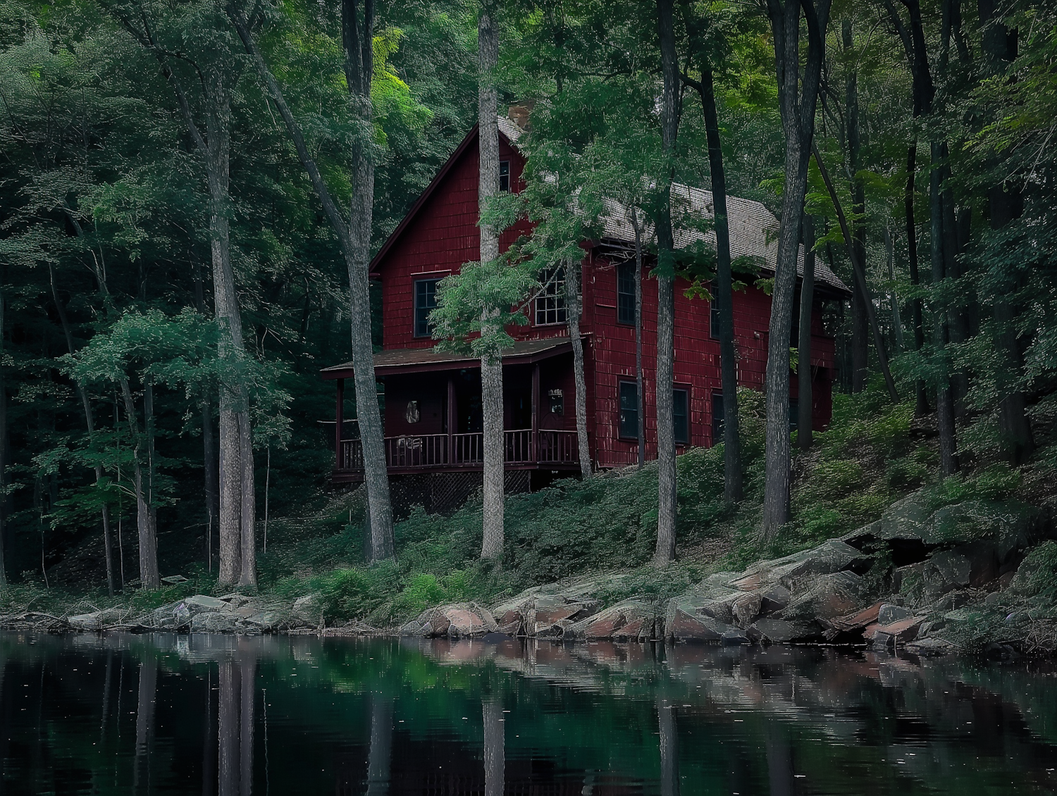 Red Cabin by the Lake