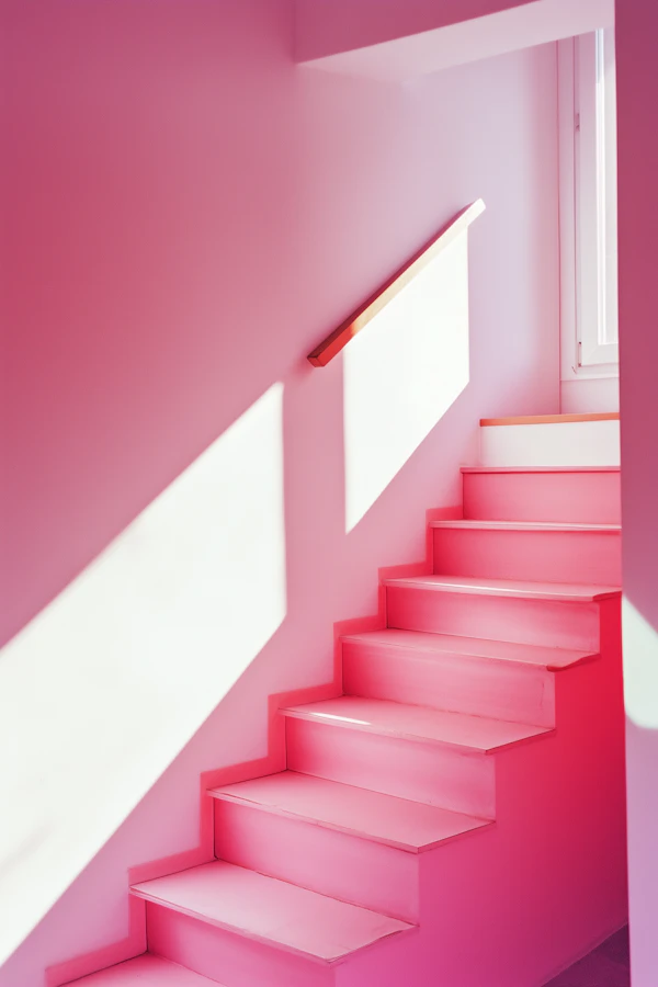 Pink Staircase Aesthetic