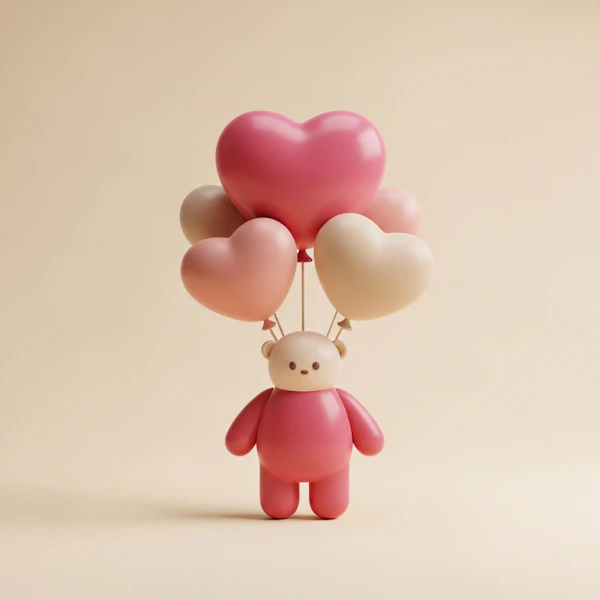 Teddy Bear with Balloons