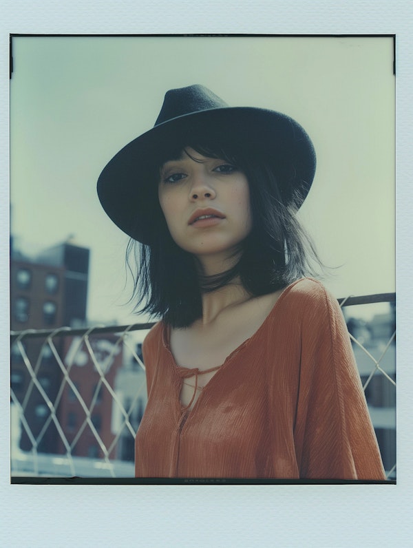 Stylish Young Woman in Bohemian Attire