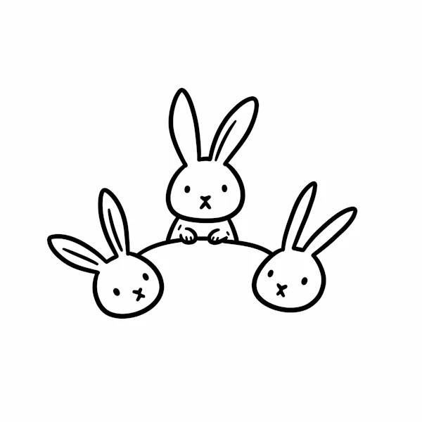Cartoon Rabbits Trio