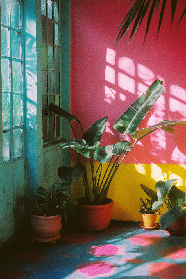 Vibrant Indoor Scene with Potted Plants