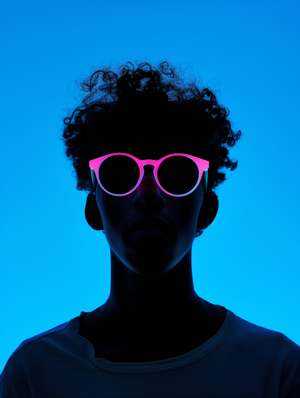 Silhouette with Neon Pink Sunglasses