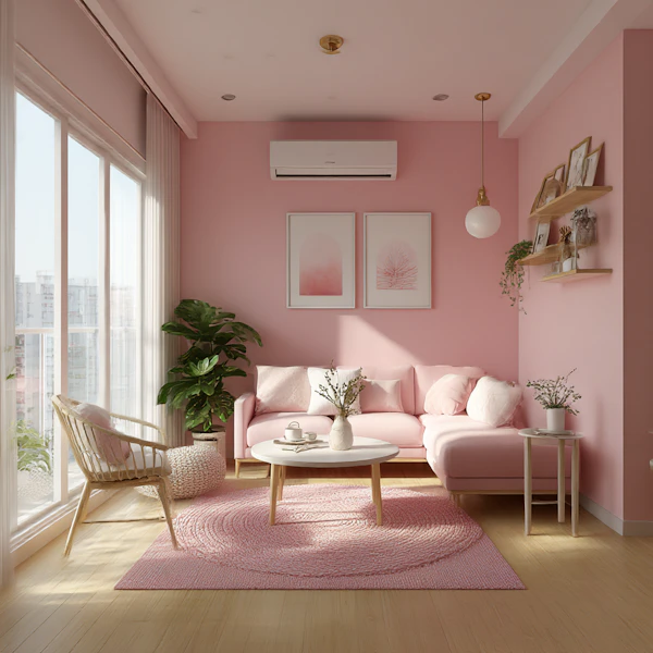 Cozy Pink Living Room