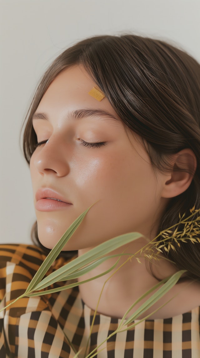 Serene Portrait of Young Woman with Nature