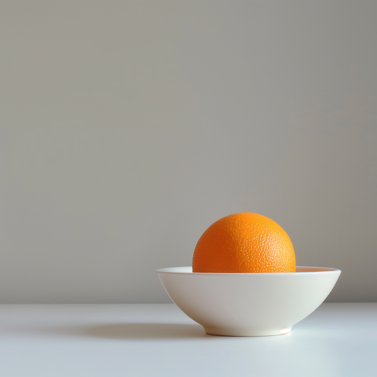 Orange in White Bowl