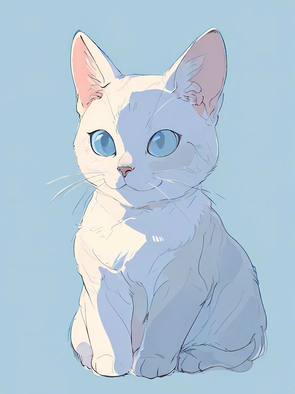 White Cat Illustration