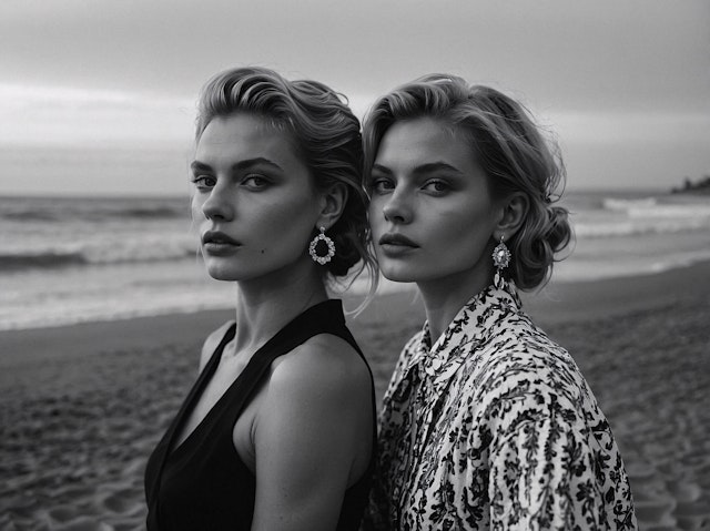 Twin Women on Beach