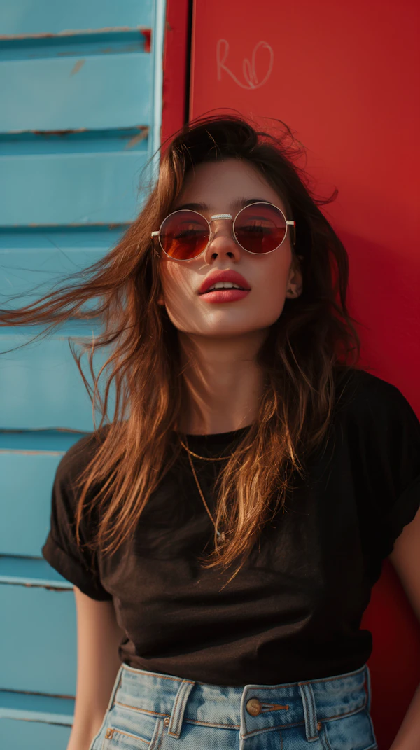 Young Woman in Vivid Setting