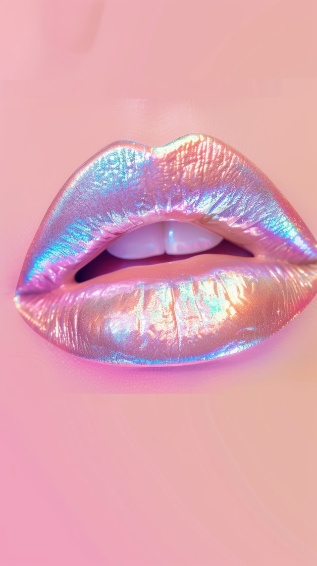 Iridescent Lips Close-Up