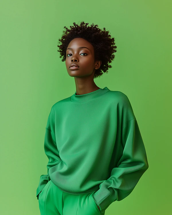 Confident Woman in Green