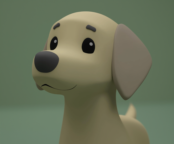 Cartoon-Style 3D Dog Model