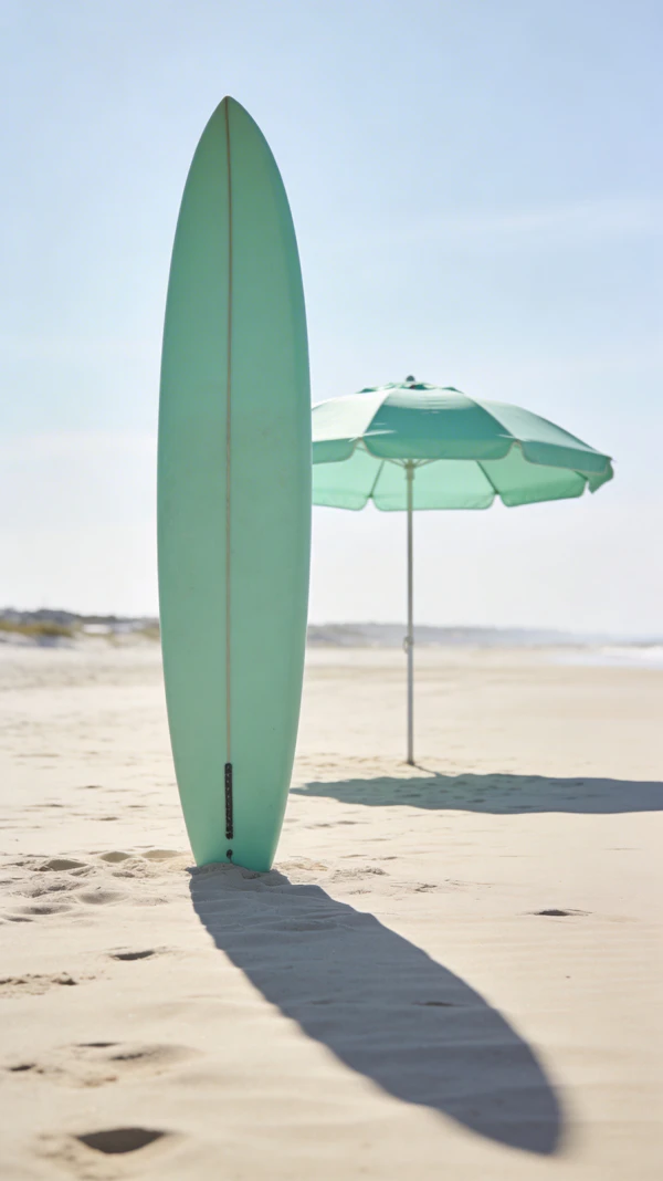 Mint Green Beach Scene