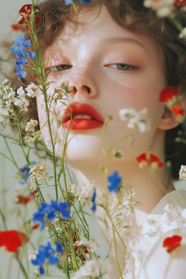 Whimsical Floral Portrait