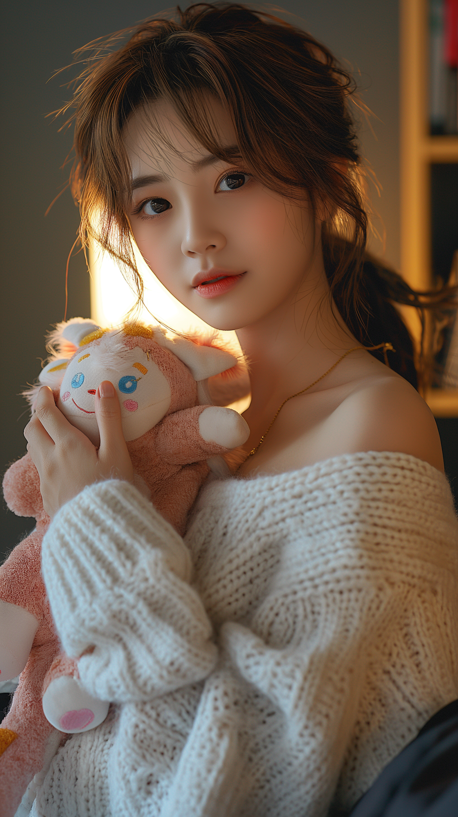 Serene Moment with Plush Toy