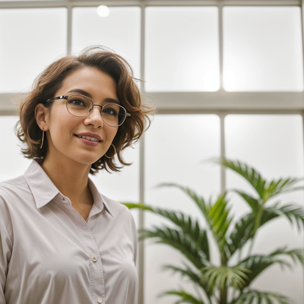 Portrait of a Smiling Professional Woman Indoors