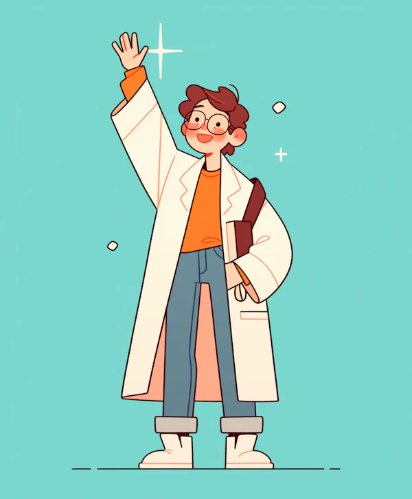 Cheerful Scholarly Character