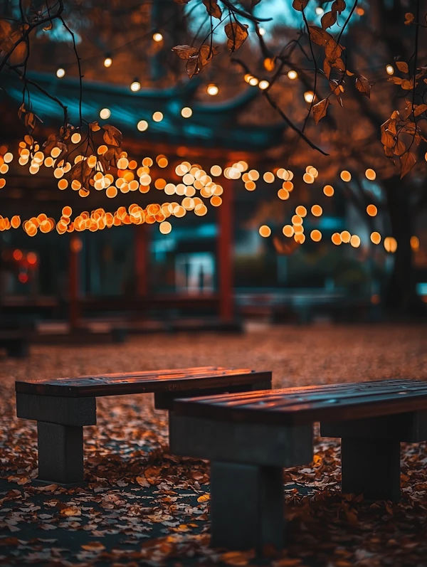 Autumn Bench Scene