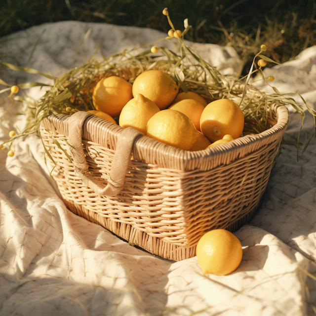 Sunny Picnic with Lemon Basket